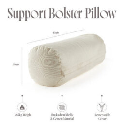 Myga Cream Buckwheat Support Yoga Bolster Pillow For Comfortable Practice - thumbnail 5