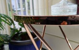 Aspect Furniture Puccini Mirrored Top Table/glass Round Side/end/lamp Table, Copper - thumbnail 6