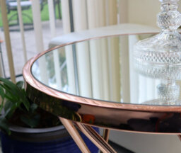 Aspect Furniture Puccini Mirrored Top Table/glass Round Side/end/lamp Table, Copper - thumbnail 5