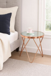 Aspect Furniture Puccini Mirrored Top Table/glass Round Side/end/lamp Table, Copper - thumbnail 4