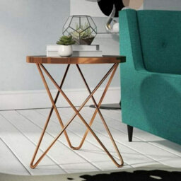 Aspect Furniture Puccini Mirrored Top Table/glass Round Side/end/lamp Table, Copper - thumbnail 3