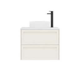 Royal Bathrooms Royal Bathroom Elmore 700mm Classic White Wall Mounted Countertop Bathroom Vanity Unit 2 Drawer With Round Basin - thumbnail 7