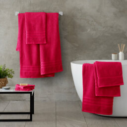 Catherine Lansfield Zero Twist Cotton 50X85Cm Hand Towel Hot Pink - thumbnail 3