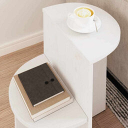 Berkfield Side Table White 50 X 40 X 50 Cm Solid Pine Wood - thumbnail 4