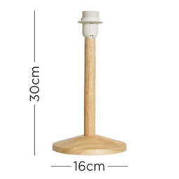 Valuelights Triston Single Stem Natural Light Wood Table Lamp Base - thumbnail 4