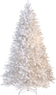 Shatchi 5Ft Prelit White Alaskan Pine Christmas Tree Warm White Leds - image 1