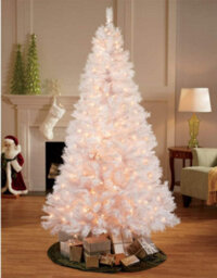 Shatchi 5Ft Prelit White Alaskan Pine Christmas Tree Warm White Leds - thumbnail 2