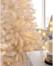 Shatchi 5Ft Prelit White Alaskan Pine Christmas Tree Warm White Leds - thumbnail 3