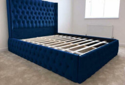 Stratus Interiors Kensington Wing Back Studded Bed Frame. - Add Professional Assembly & Delivery- King - Gas Lift Ottoman Storage Type - thumbnail 6