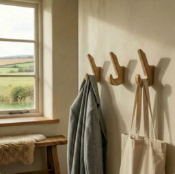 Off The Grain Coat Hook -Oak  Wall Mounted Coat Hook - Wooden  Hallway Storage - thumbnail 2