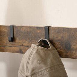 Homcom Industrial Coat Rack Stand With 8 Hooks Hangers Storage Cabinet Brown - thumbnail 8