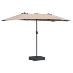 Berkfield Garden Parasol Taupe 385 X 209 X 244 Cm Fabric - thumbnail 2