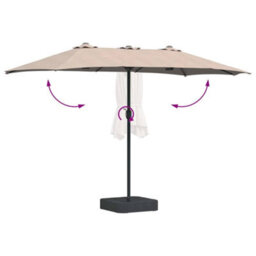 Berkfield Garden Parasol Taupe 385 X 209 X 244 Cm Fabric - thumbnail 8