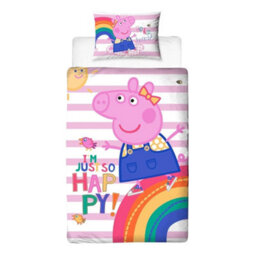 Peppa Pig Pa Pig Im Just So Happy Reversible Duvet Set Multicoloured (Single) - thumbnail 2