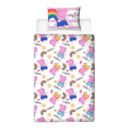 Peppa Pig Pa Pig Im Just So Happy Reversible Duvet Set Multicoloured (Single) - thumbnail 3
