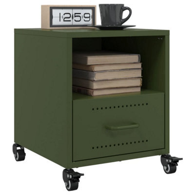 Berkfield Bedside Cabinets 2 Pcs Olive Green 36X39X43.5 Cm Steel - image 1