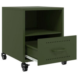 Berkfield Bedside Cabinets 2 Pcs Olive Green 36X39X43.5 Cm Steel - thumbnail 9