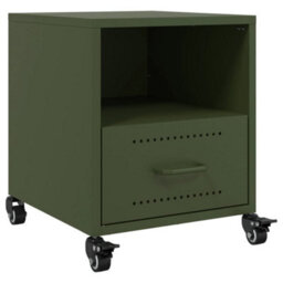 Berkfield Bedside Cabinets 2 Pcs Olive Green 36X39X43.5 Cm Steel - thumbnail 6