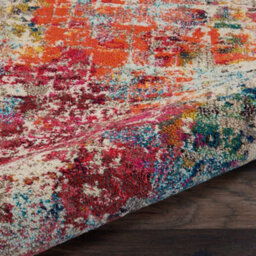 Pink Multi Rug, Stain-Resistant Graphics Rug, 6mm Thick Abstract Rug, Pink Multi Modern Rug For Bedroom-201Cm X 292Cm - thumbnail 9