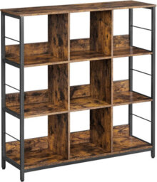 Songmics 3-Tier Ladder Shelf, Industrial Bookcase For Office, Living Room, Bedroom, Display Storage Rack, Rustic Brown And Black - thumbnail 7