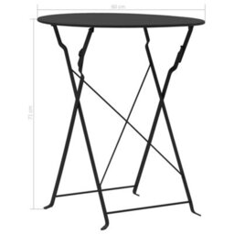 Walplus 3 Piece Bistro Set Steel Black - thumbnail 9