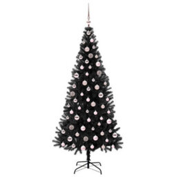 Vidaxl Christmas Tree With 300 Leds With Stand Black 210 Cm Pvc - thumbnail 4