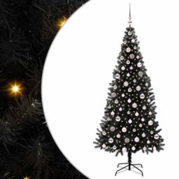 Vidaxl Christmas Tree With 300 Leds With Stand Black 210 Cm Pvc - thumbnail 2