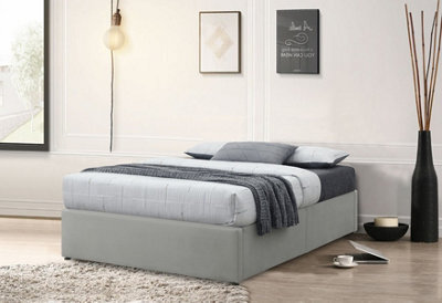 Sareer Furniture Divan Bed Base, Grey Velvet - image 1