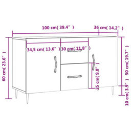 Vidaxl Sideboard Concrete Grey 100X36X60 Cm Engineered Wood - thumbnail 3
