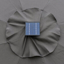 Outsunny 2.7M Garden Parasol Umbrella W/ Led Solar Light Crank Tilt Grey - thumbnail 8