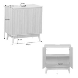 Sweeek - Bathroom Vanity With 2 Doors Walnut 65X40X70 Cm - Linear - thumbnail 5