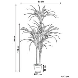 Beliani Artificial Dracaena 147Cm Tall Potted Indoor Plant - Maintenance-Free - thumbnail 4
