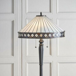 1.5M Tiffany Twin Floor Lamp Dark Bronze & Stained Glass Simple Shade I00015 - thumbnail 4