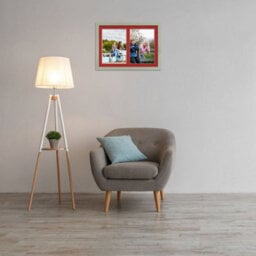 AK Frames 20X14 Green Modern Multi Photo Frame With Crimson Mount - Holds 2 Apertures (2X) A4 Photos - thumbnail 3