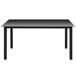 Berkfield Garden Table Black 150X90X74 Cm Aluminium And Glass - thumbnail 2