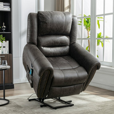BTM Large Power Lift Recliner With Massage  Heat For Elderly, Heavyduty Electric Faux Leather, Usb Port, 2 Side Pockets - image 1