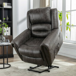 BTM Large Power Lift Recliner With Massage  Heat For Elderly, Heavyduty Electric Faux Leather, Usb Port, 2 Side Pockets - thumbnail 4