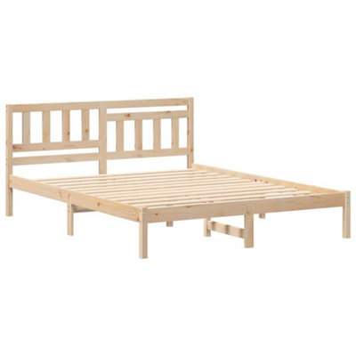 Berkfield Modern With Headboard Brown 140 X 200 Cm Solid Pine Wood - image 1