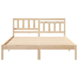 Berkfield Modern With Headboard Brown 140 X 200 Cm Solid Pine Wood - thumbnail 5