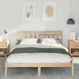 Berkfield Modern With Headboard Brown 140 X 200 Cm Solid Pine Wood - thumbnail 4