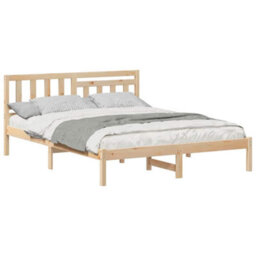 Berkfield Modern With Headboard Brown 140 X 200 Cm Solid Pine Wood - thumbnail 3
