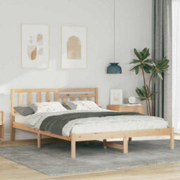 Berkfield Modern With Headboard Brown 140 X 200 Cm Solid Pine Wood - thumbnail 2