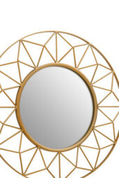 Orsina Geometric 3D Wall Mirror, Abstract Large Golden Framed Mirror, Lightweight And Durable Antique Wall Mirror - thumbnail 2