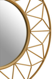 Orsina Geometric 3D Wall Mirror, Abstract Large Golden Framed Mirror, Lightweight And Durable Antique Wall Mirror - thumbnail 4