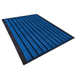 Imperial Rooms Dirt Absorbent Blue Rubber Mat Non Slip Washable Striped Barrier Mat 0.5M X 0.8M - thumbnail 1