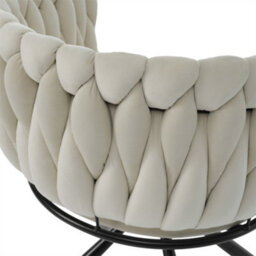Abrihome Velvet Dining Chair, Leisure Swivel Chair With Four Metal Support Legs, Beige - thumbnail 5