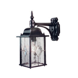 Elstead Wexford 1 Light Outdoor Wall Lantern Light Black Silver Ip43, E27 - thumbnail 1