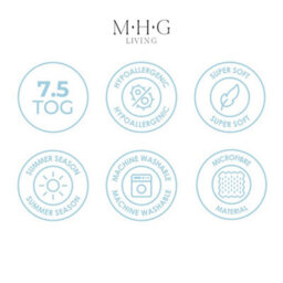 MHG Living 7.5 Tog Summer Quilt, Anti-Allergy Microfibre, Lightweight & Breathable, Satin Stripe Duvet - Super King - thumbnail 7