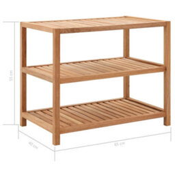 Berkfield Bathroom Shelf Solid Walnut Wood 65X40X55 Cm - thumbnail 7