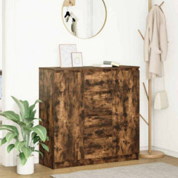 Berkfield Sideboard With Drawers Smoked Oak 100.5X35X98.5 Cm Engineered Wood - thumbnail 1